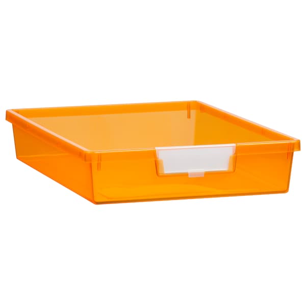 Bin, Tray, Tote, Neon Orange, Acrylonitrile Butadiene (ABS), 12.25 In W, 3 In H